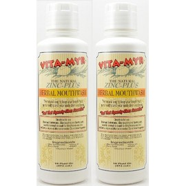 2 Pack Natural Mouthwash - Effective Herbal 16 oz Vegan, Gluten-Free, Organic and Safe! No Alcohol! Great Taste!