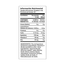 Zinc Gotas para 60 días. Ingredientes naturales: Vitamina C + Equinácea. Zinc Blend B Life.