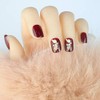 Set of 24 Nails Nail Tips False Nails Wine Star
