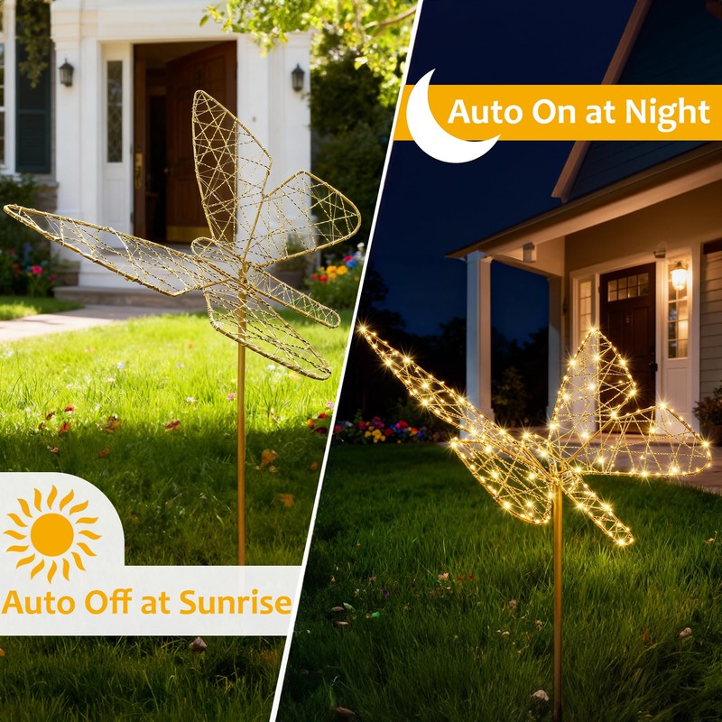Flacchi Solar Garden Lights Outdoo Waterproofr - Butterfly Decor with