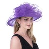 Lucky Leaf Women Derby Church Dress Hat Wide Brim Leaf