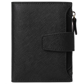 GOIACII Small Womens Wallet Leather Bifold Card Holder RFID Blocking with Zipper Coin Pocket