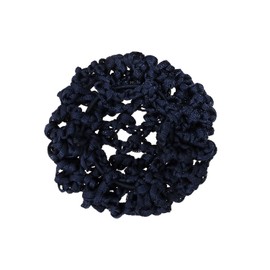 PENTA ANGEL Hair Bun Covers 3Pcs Elastic Crochet Knit Invisible Hair Nets Snood Hair Accessory for Women Girls Dance Ballet Skating (Navy Blue, 8cm)