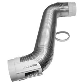 Deflecto Easy Connecting Dryer Vent Hook Up Kit, Flexible Semi-Rigid Aluminum Duct, 4" x 8' (HUPK8WA/4)