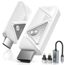 Wireless HDMI Transmitter and Receiver, 4K Decode Plug and Play 1080P Portable Wireless HDMI Extender Set, Support 2.4G/5GHz, for Streaming Video and Audio to Monitor from Laptop/PC/Projector/TV Box