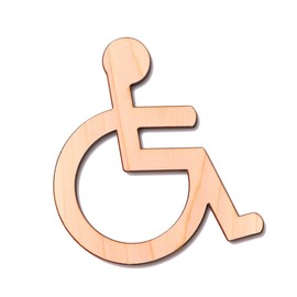 KatachiLab Toilet Sign Plate, Toilet Mark, D, Wood, Wheelchair Mark, Toilet Sign, Seal Type, Made in Japan, Natural