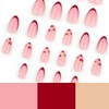 24Pcs Valentine’s Day French Tip Press on Nails Short Almond