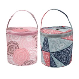 CYNOSURETECH 2-Piece Knitting Tool Storage Bag, Portable Storage Bag, Travel Storage Bag, Crochet Supplies Storage