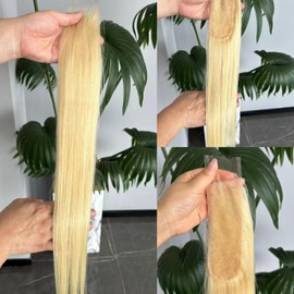 Aorbige 2X6 Long Deep Parting Hd Swiss Lace Melt Piel Cierre De Encaje Materias Primas Para El Cabello Estilo Recto Mucho Más Lleno Con Línea De Cabello Natural Cabello Humano Color Negro Natural (14"