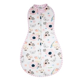 Woombie Original Baby Swaddling Blanket, Birdie Front/Stripes Back, 6.4-8.6kg