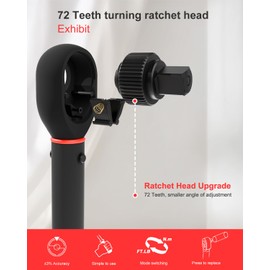 ATsafepro 3/8 Inch Torque Wrench,Torque Wrench 3/8 Drive-Dual Scales 5-50 Ft-Lb/6.8-68 Nm,3/8 Torque Wrench-72 Tooth Dual-Direction Click, Easy Use for Bike, Motorcycle and Car Repair