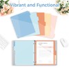 SKYDUE Binder Dividers with Tabs and Pockets – 5-Pack for