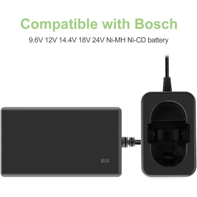 Hanaix 7.2V- 24V Ni-MH Ni-CD Charger Compatible with Bosch BAT030