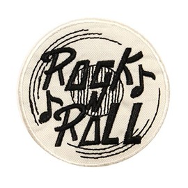 ID 0786 Rock N Roll Symbol Patch Retro Record Embroidered Iron On Applique