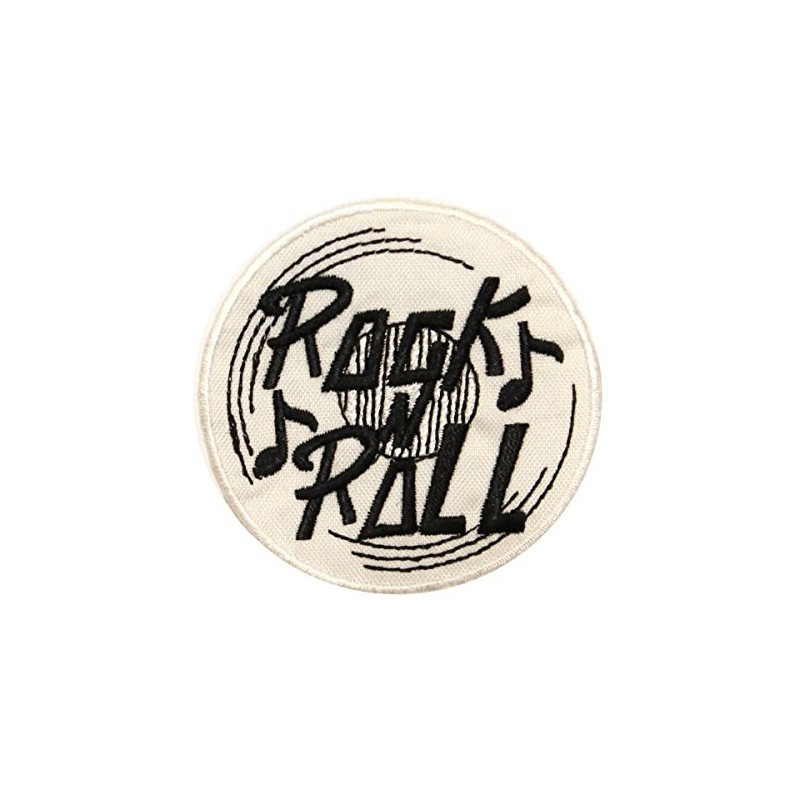ID 0786 Rock N Roll Symbol Patch Retro Record Embroidered