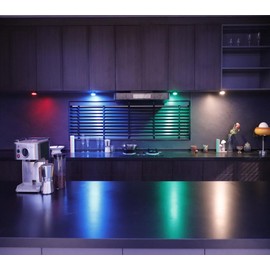 LOINSGLIM Puck Lights with Remote,Under Cabinet Lighting Wireless,Battery Operated RGB LED Lights Dimmable,7 Colors Push Lights for Closet,Kitchen,Under Counter Lights Bar Display Shelf (6pack)