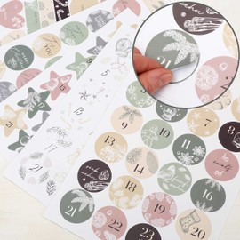 Papierdrachen Gift Set Advent Calendar Number Stickers Motif Style with Extra Stickers for Gifts – for Making Christmas Calendars and Gifts