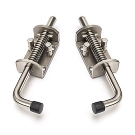 Kocusu Spring Latch Stainless Steel 304, Heavy Duty Sliding Bolt, Bolt with Rubber Handle, Gate Latch, Deadbolt Lock, Spring Bolt for Doors, Windows, Shed Door, 4 x 13.5 cm (2)