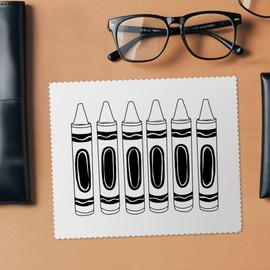 2 x 'Row of Crayons' Microfibre Lens/Glasses Cleaning Cloths (LC00032469)