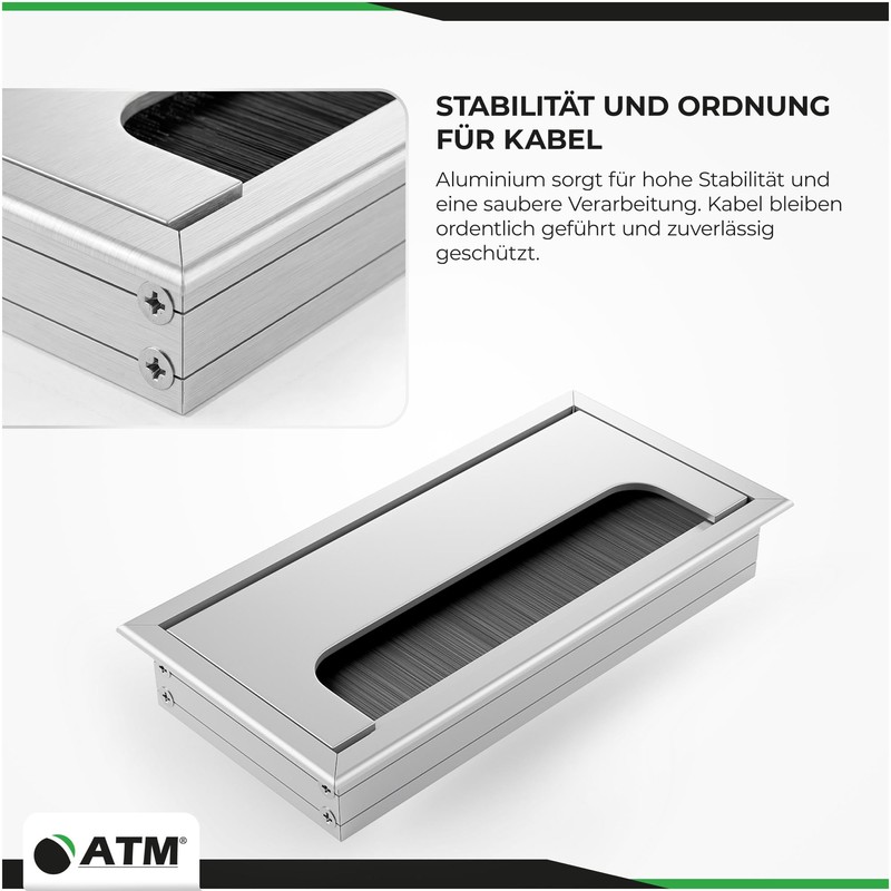 ATM Cable Feed-Through Cable for Desk, Table, Furniture, Cable Duct,