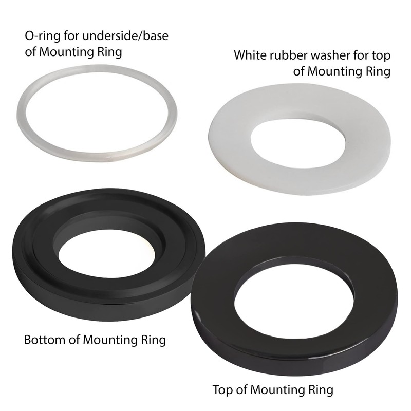 Novatto Solid Brass Vessel Sink Mounting Ring, Matte Black