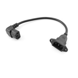 ZYAMY 0.3 Meter Lower Angle C13 to C14 Panel Mount Power Cord 90 Degree IEC 320 C13 Female to C14 Male PDU Power Extension Cord for Monitor Computer Uc13m-C14