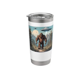 Bigfoot UFO Drones Alien Conspiracy Theory Stainless Steel Insulated Tumbler