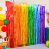 LOLStar LOLStar Rainbow Foil Fringe Curtains, 2 Pack Rainbow Party