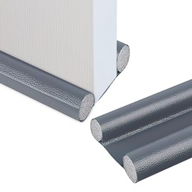Under Door Draught Excluder 37in/96cm Double Side Door Draft Stopper Draft Excluder for Door Seal Strip Doors Adjustable Soundproof Draught Excluder for Bottom of Door (Grey)
