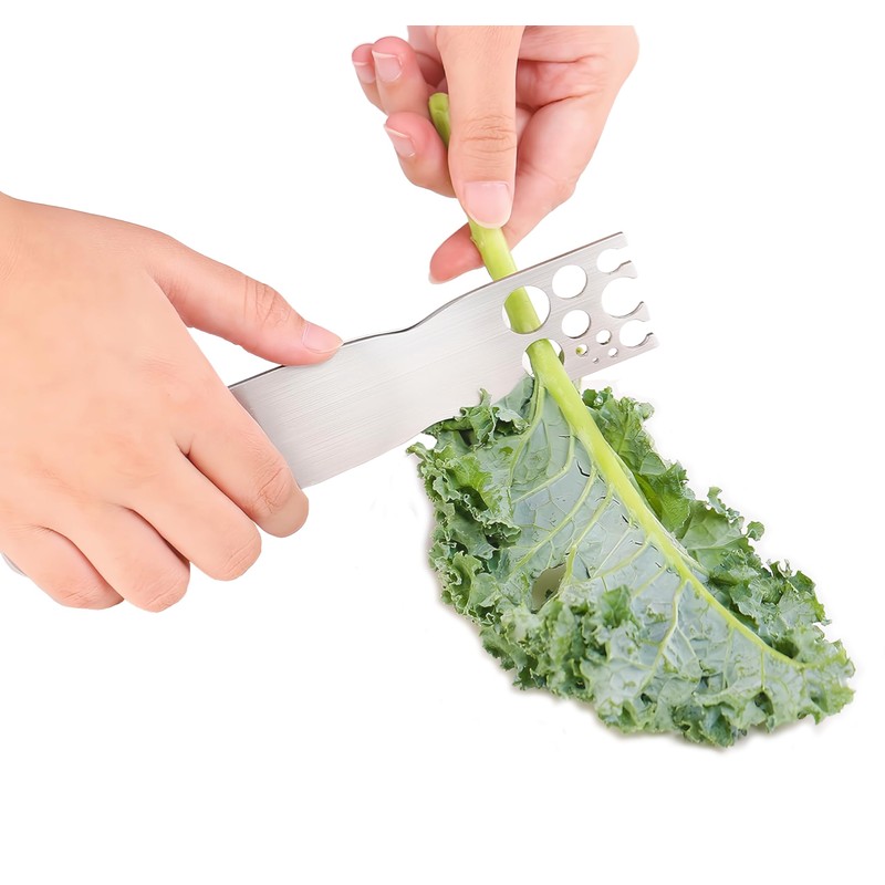Stainless Steel Leaf Herb Stripper, LooseLeaf Kale, Chard, Collard Greens