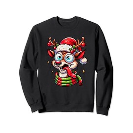 Weihnachten Shirt Damen Geschenke für Ihn Lustiges Rentier Sweatshirt