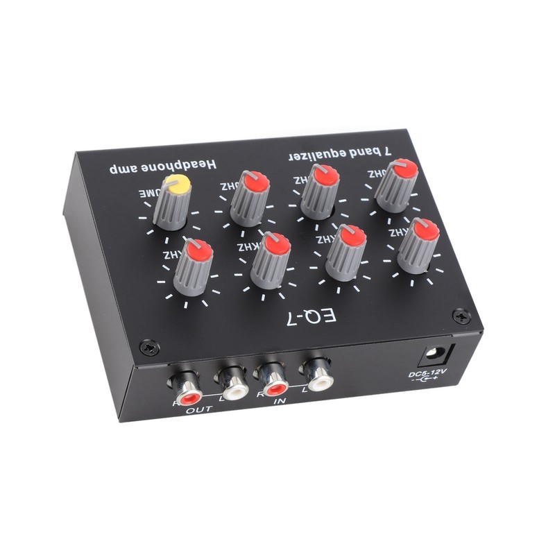 7 Band Sound Equalizer 12dB High Bass Adjustment Dual Channel