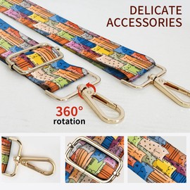 AIOGPD Purse Strap Replacement Crossbody, 3.8cm Wide Shoulder Strap Adjustable Replacement Belt Gold Buckle, Handbag Crossbody Bag Strap Cute Cartoon Cats