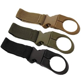 3 pcs Outdoor Bottle Holder Belt Water Bottle Holder Clip,Backpack Tape Keychain Carabiner Hanging Gear Nylon Webbing Buckle Strap Clip for Cycling Camping Hiking Outdoor Traveling