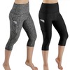 Soft Pocketed Capri Yoga Leggings for Workout & Running Women's M/Navy 5ea
