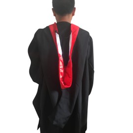 Cappe Diem Master Graduation Deluxe Hood (Nursing, Social Work, Theology, MBA, M.Ed, M.Sc.) Apricot Salmon Peacock (Red-Red/White)