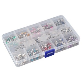 YYlingx 300 Sets 8MM Crystal Rivets 10 Colors Rhinestone Rivets Studs Rapid Rivets Accessories for DIY Leathercraft Making