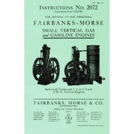 Flywheel Supply Fairbanks Morse Vertical Jack of All Trades Gas Engine Book Manual 2-12hp 2072