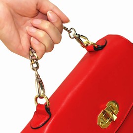 Model Worker 1/2" Wide Iron Flat Chain Strap Handbag Chains Accessories Purse Clutches Handles Wrist Straps Replacement Straps, with Metal Buckles(7.9" 4-Pack Silver)