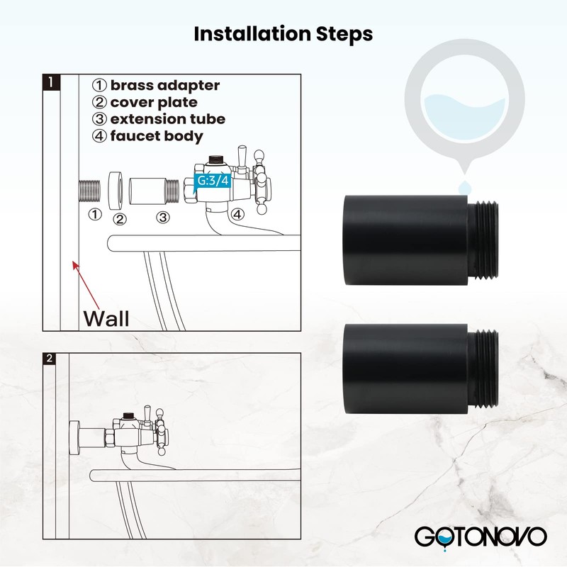 gotonovo 2 Inch Oil Rubbed Bronze Extension Tube for Shower