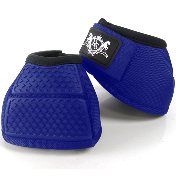 RS Premium Horses Horse Bell Boots (Blue, Large)