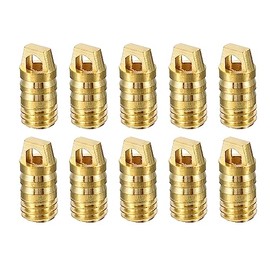 PATIKIL 10.5mm Refrigerant Charging Hose Thimble Valve, 10 Pack Hose Manifold Gauge Repair Kit for HVAC Air Conditioner Refrigerator, Brass Tone