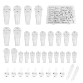 Yovell Picture Hooks 72pcs Non-Trace Picture Hanging Kit, Heavy Duty Picture Frame Hangers for Hard Wall Plasterboard Walls Drywall Concrete Wall (White)