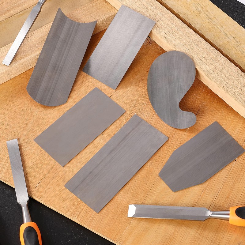6Pc Shaped Cabinet Scraper Set, 6 Pieces Woodworking Scrapers