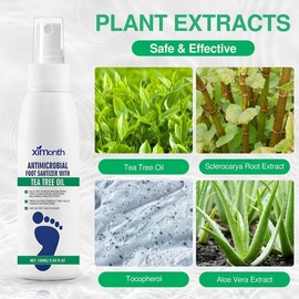 2-PACK Tea Tree Foot Spray for Stinky Feet - Moisturizing Deodorizer for Athletes & Dry, Cracked Heels