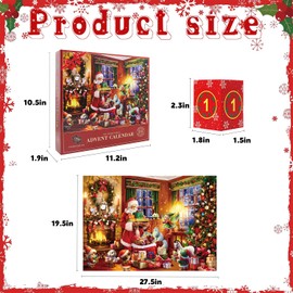 Christmas Advent Calendar Puzzle 1000 Piece for Adult, Jigsaw Puzzle Advent Calendar, Christmas Countdown Calendar 2024 Jigsaw Puzzle for Adults Kids,Xmas Gift for Boys and Girls (christmas-2)