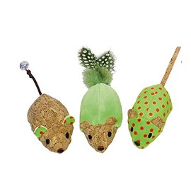 Nobby Plush Mice with Catnip, Green, 12 cm, 1 Pack (1 x 3 Pieces)