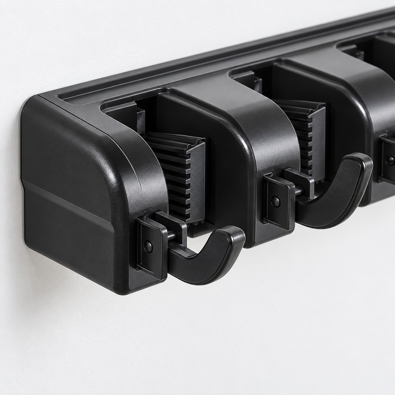 Wall Mounted Mop Holder - Multi-Functional Broom Hanger Shelf Home