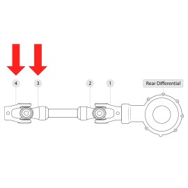 Caltric Rear Propeller Shaft Yoke Joint Kit For Yamaha Kodiak 450 YFM450FA 4X4 2005-2006