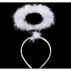 Hatstar Hatstar Heiligenschein weiß Haarreif | Haarreifen für Engelskostüm | Haarschmuck für Engel | Christkind Accessoire für Kinder, Damen & Herren | Kopfschmuck zu Karneval, Fasching & Motto Party